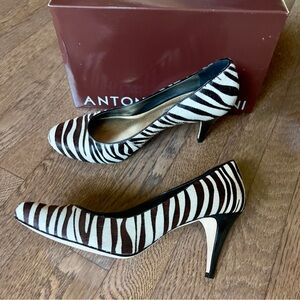 Antonio Melani Vintage Y2K Zebra Print Womens Heels